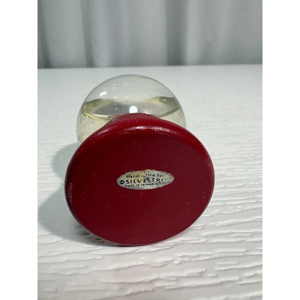 Vintage Silvestri Santa Mini Snow Globe Red Wooden Base Holiday Decor S0045
